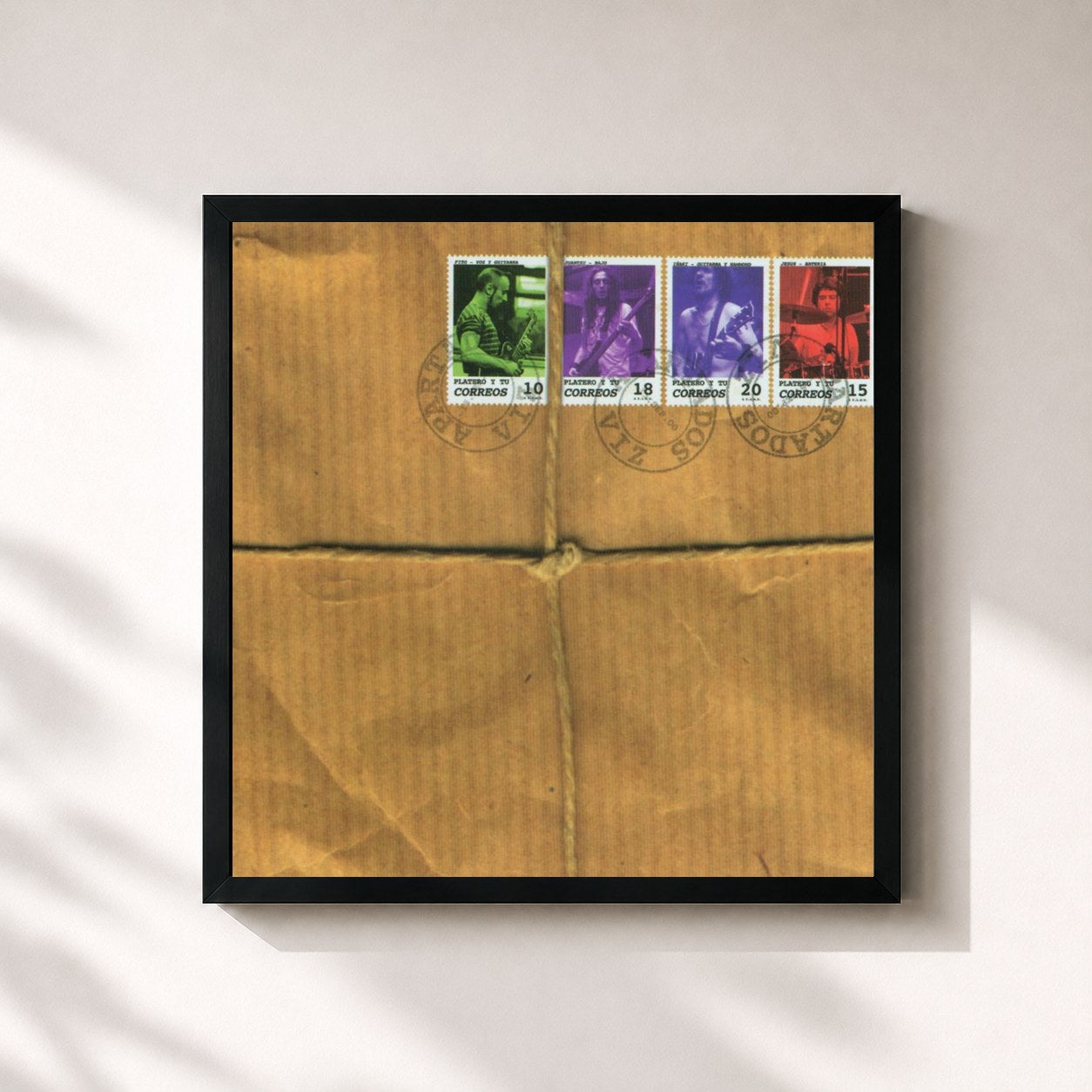#noir Tableau carré de l'album Correos de Platero y tú, cadre noir 32x32 cm