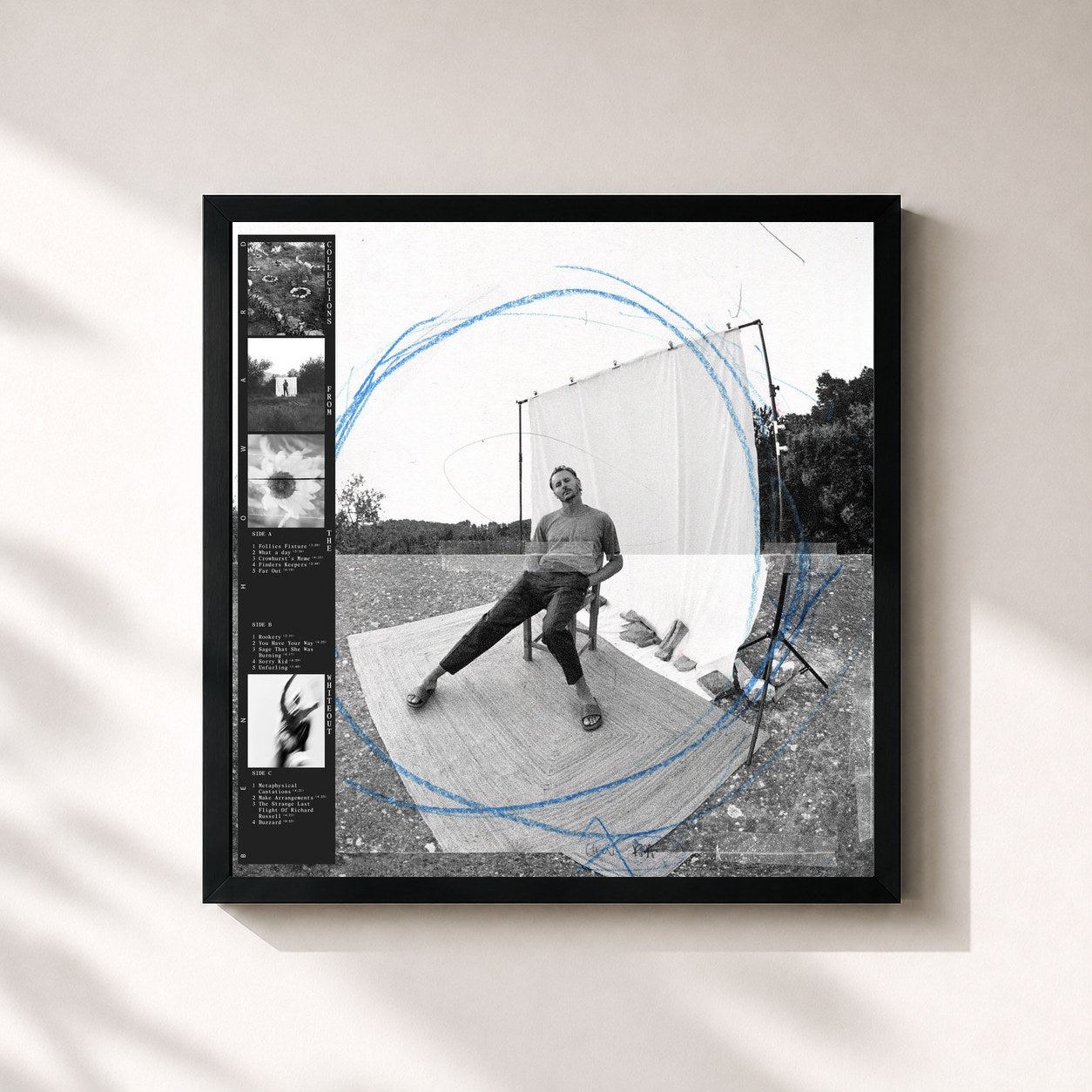 #noir Tableau carré de l'album Collections from the Whiteout de Ben Howard, cadre noir 32x32 cm