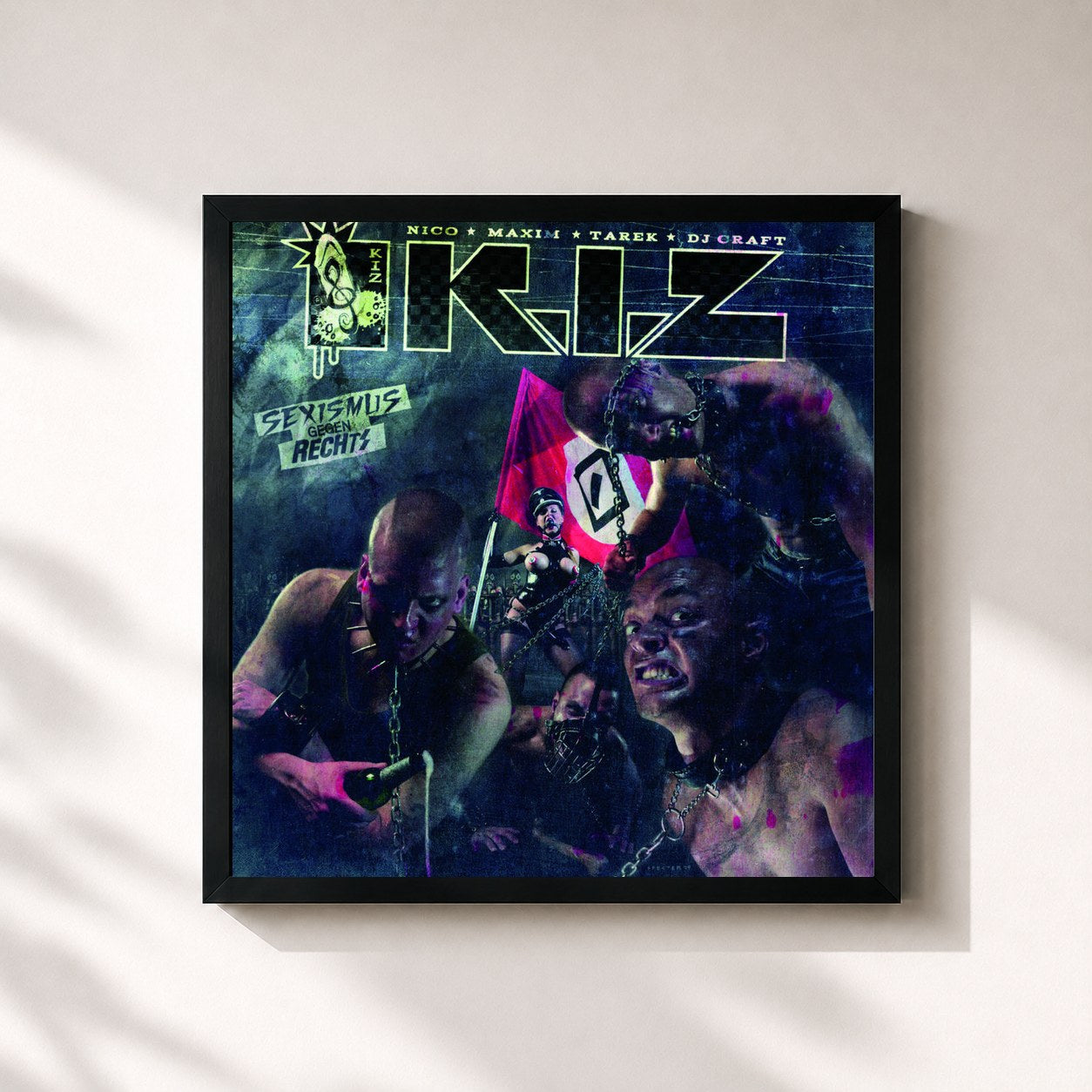 #noir Tableau carré de l'album Sexismus Gegen Rechts (Digital Version) de K.I.Z, cadre noir 32x32 cm