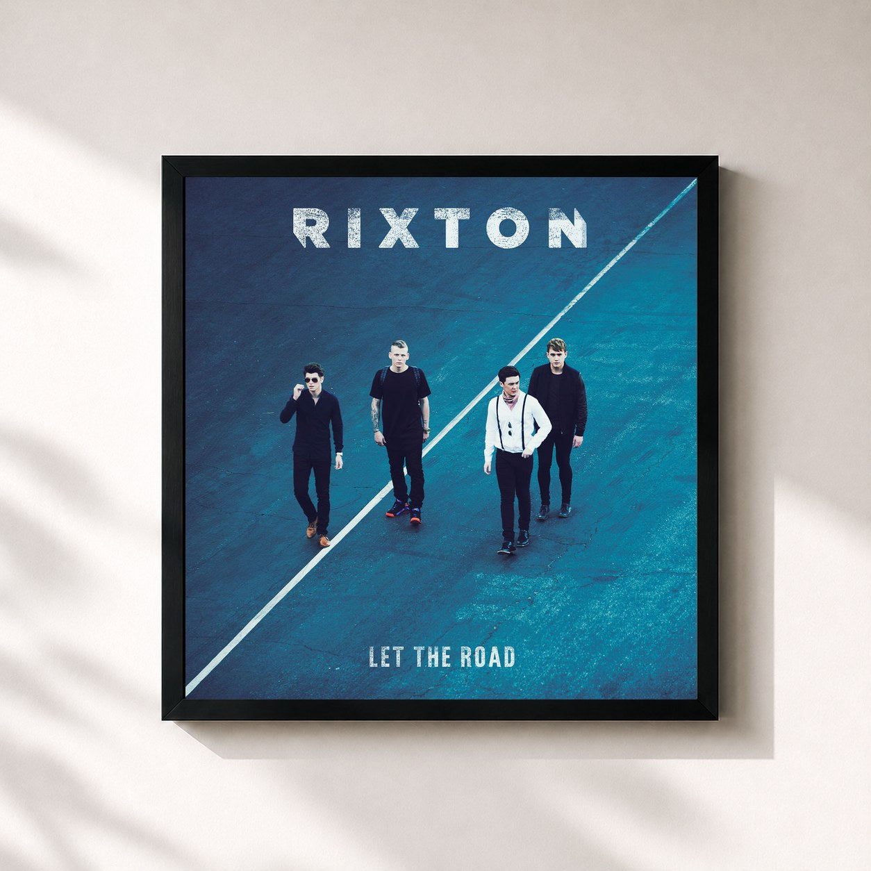 #noir Tableau carré de l'album Let The Road de Rixton, cadre noir 32x32 cm