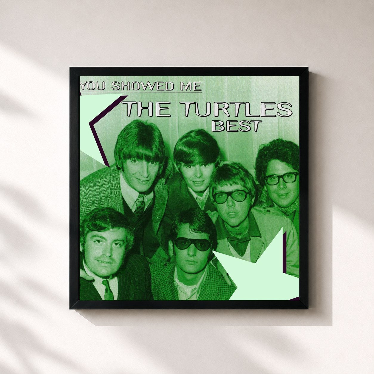 #noir Tableau carré de l'album You Showed Me - The Turtles Best de The Turtles, cadre noir 32x32 cm