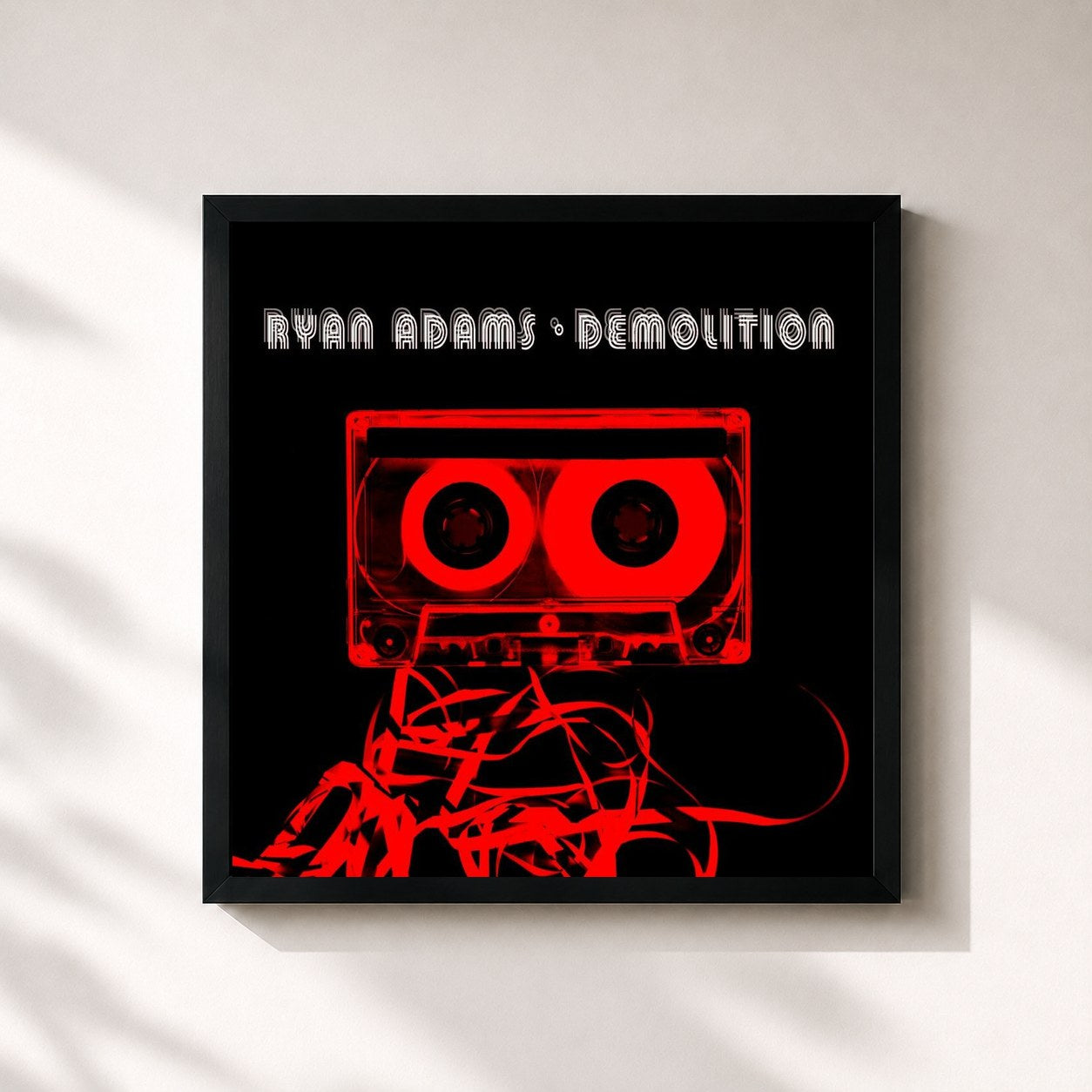 #noir Tableau carré de l'album Demolition de Ryan Adams, cadre noir 32x32 cm