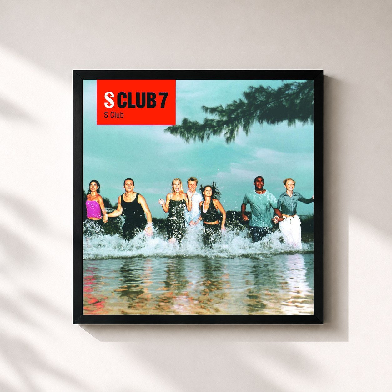 #noir Tableau carré de l'album S Club de S Club, cadre noir 32x32 cm