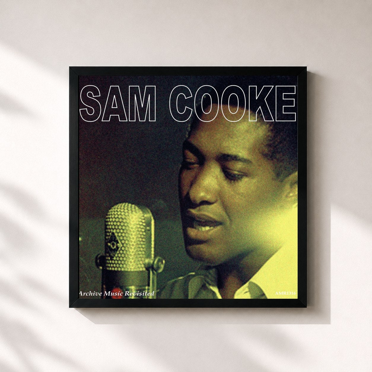 #noir Tableau carré de l'album Sam Cooke de Sam Cooke, cadre noir 32x32 cm