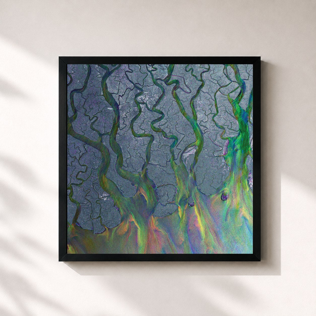 #noir Tableau carré de l'album An Awesome Wave de alt-J, cadre noir 32x32 cm