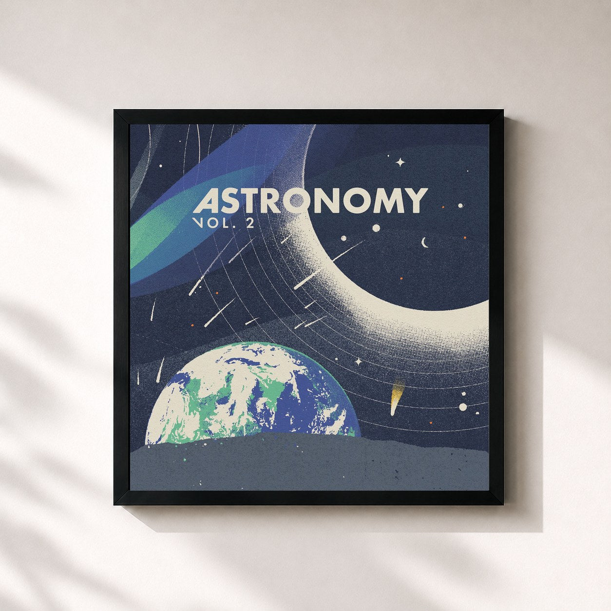 #noir Tableau carré de l'album Astronomy, Vol. 2 de Sleeping At Last, cadre noir 32x32 cm