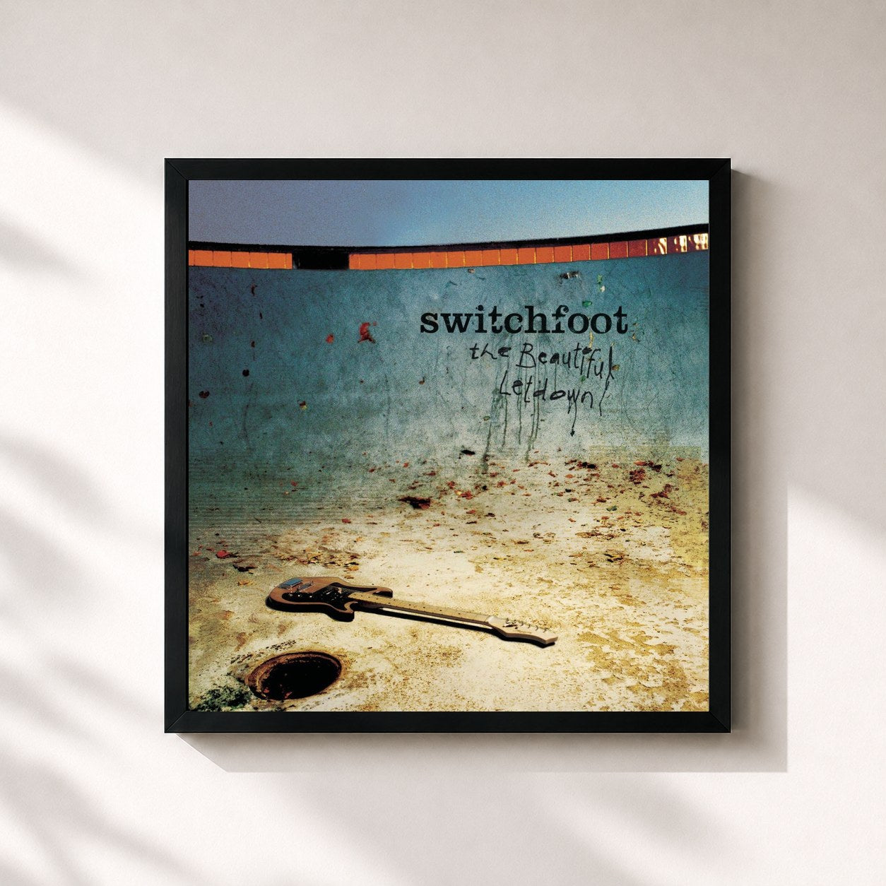 #noir Tableau carré de l'album The Beautiful Letdown (Deluxe Version) de Switchfoot, cadre noir 32x32 cm