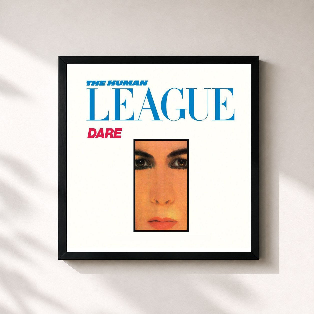#noir Tableau carré de l'album Dare! de The Human League, cadre noir 32x32 cm