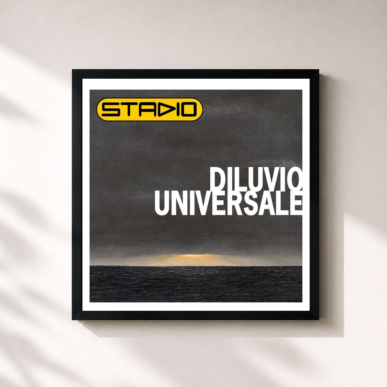 #noir Tableau carré de l'album Diluvio Universale de Stadio, cadre noir 32x32 cm