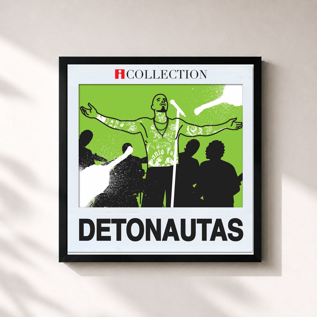 #noir Tableau carré de l'album iCollection de Detonautas, cadre noir 32x32 cm