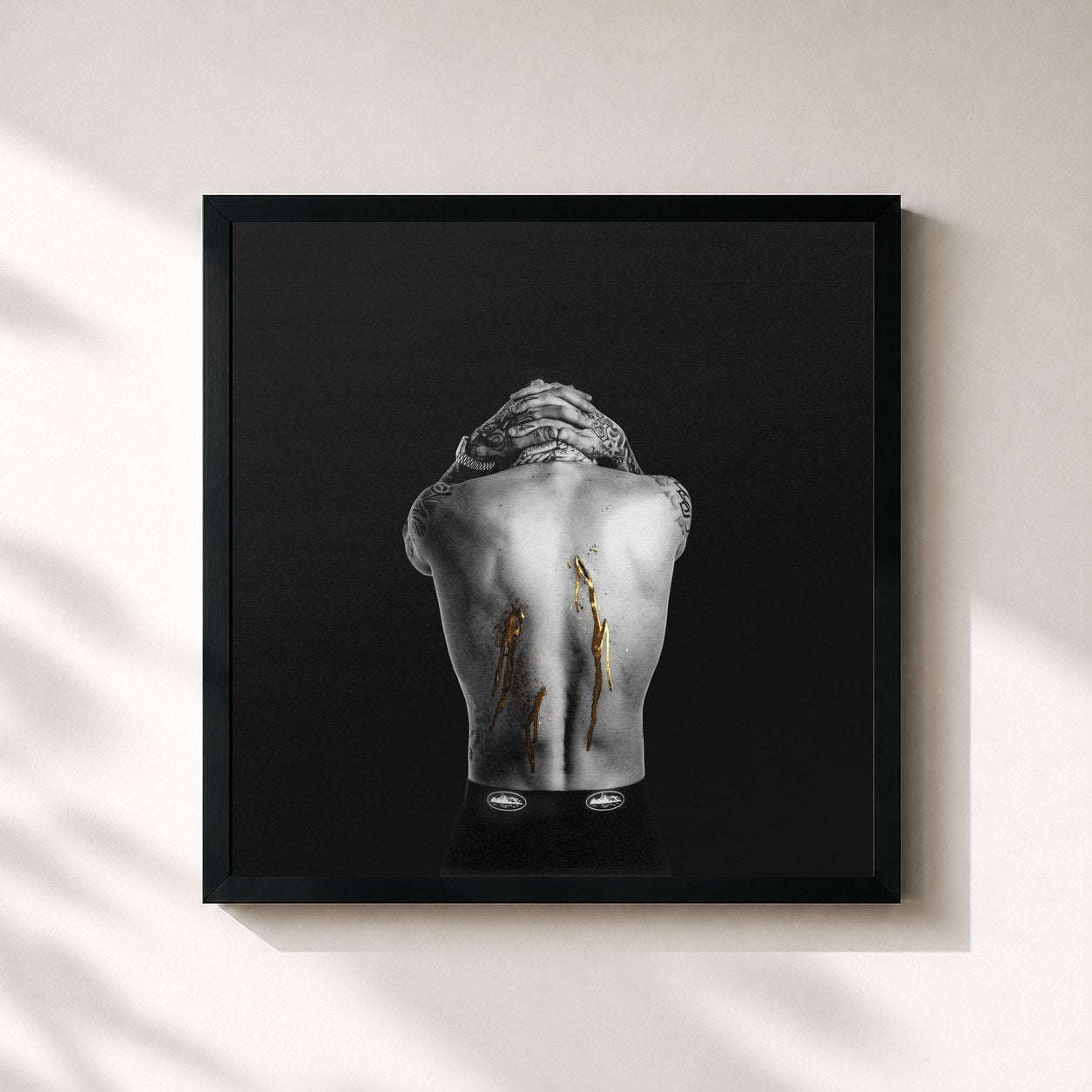 #noir Tableau carré de l'album FERITE (Deluxe Edition) de Capo Plaza, cadre noir 32x32 cm