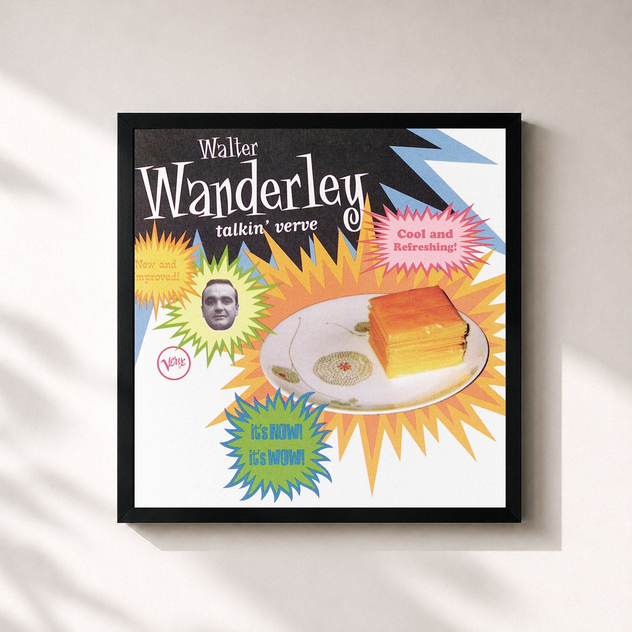 #noir Tableau carré de l'album Talkin' Verve: Walter Wanderley de Walter Wanderley, cadre noir 32x32 cm