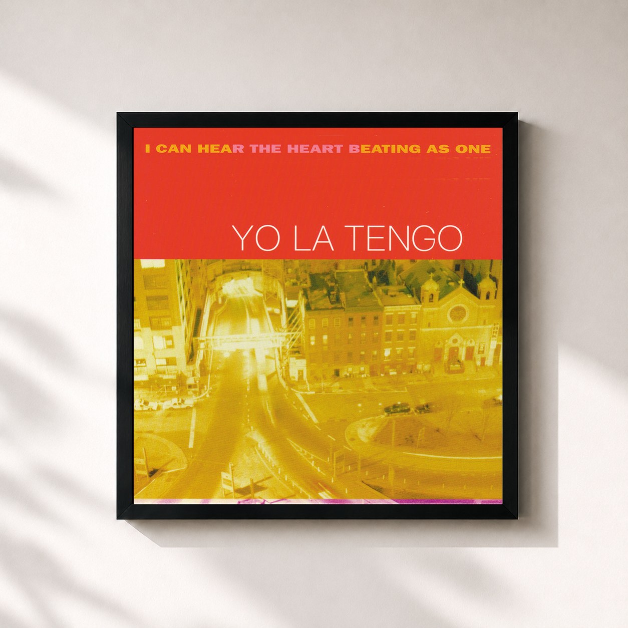 #noir Tableau carré de l'album I Can Hear The Heart Beating As One de Yo La Tengo, cadre noir 32x32 cm