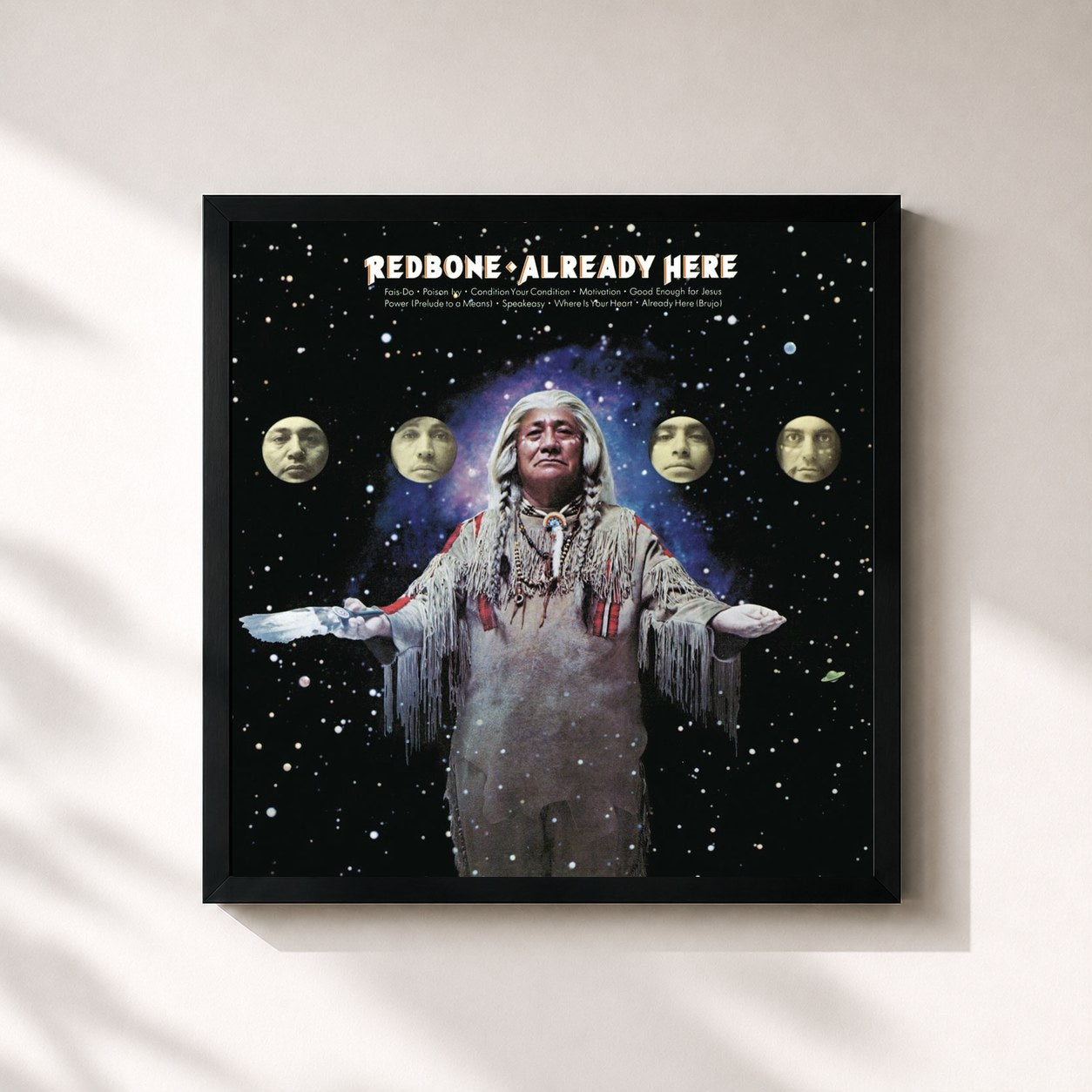 #noir Tableau carré de l'album Already Here (Expanded Edition) de Redbone, cadre noir 32x32 cm
