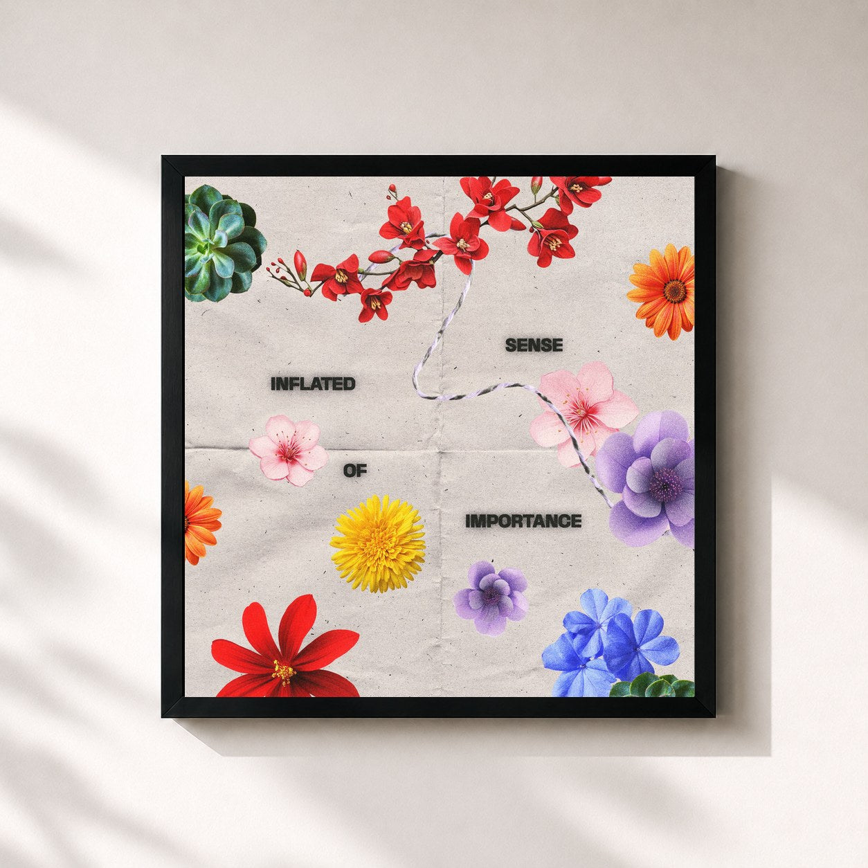 #noir Tableau carré de l'album Inflated Sense of Importance de ILoveMakonnen, cadre noir 32x32 cm