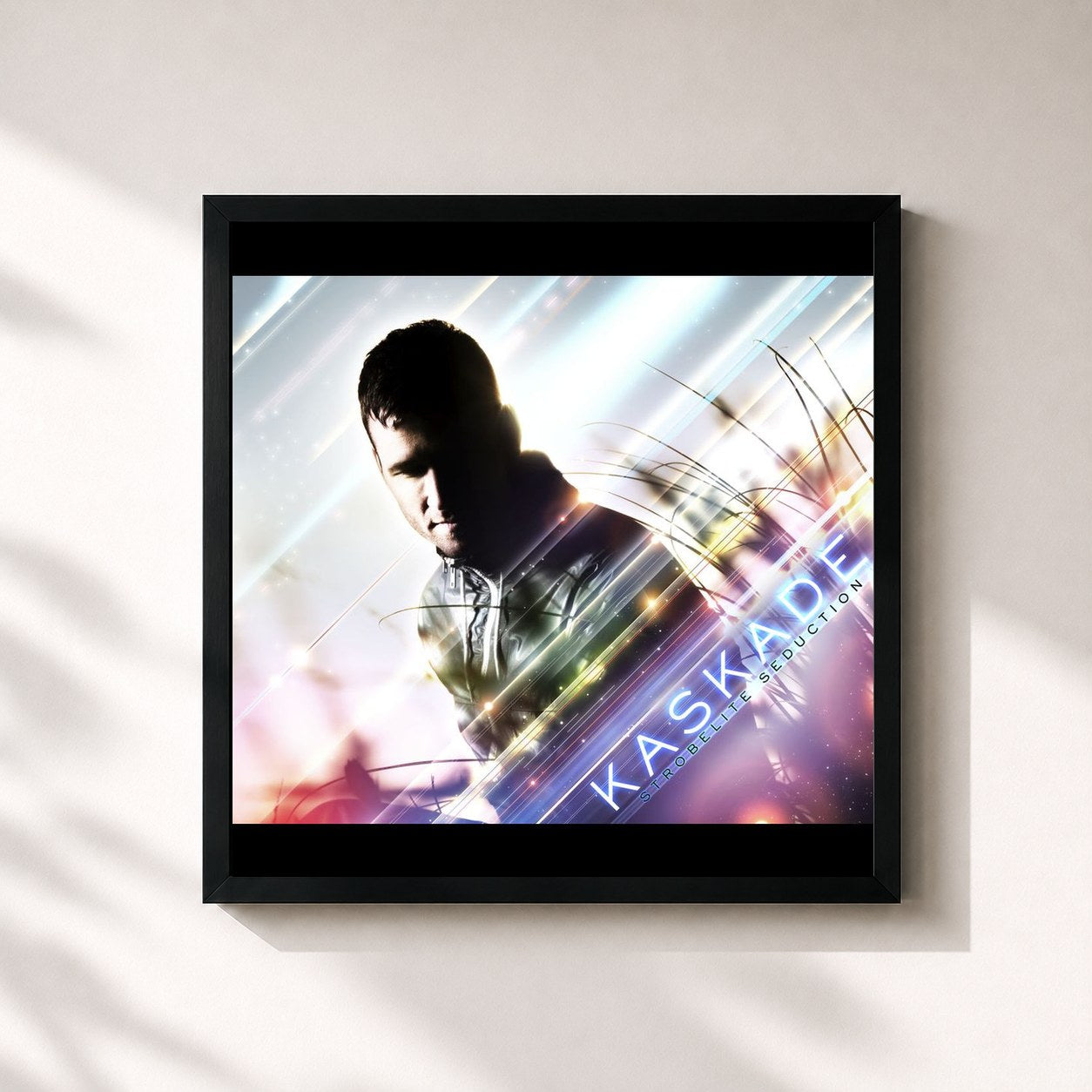 #noir Tableau carré de l'album Strobelite Seduction de Kaskade, cadre noir 32x32 cm