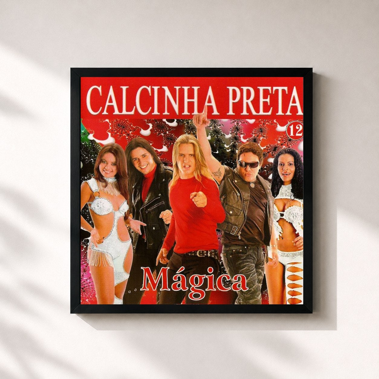 #noir Tableau carré de l'album Mágica, Vol. 12 de Calcinha Preta, cadre noir 32x32 cm