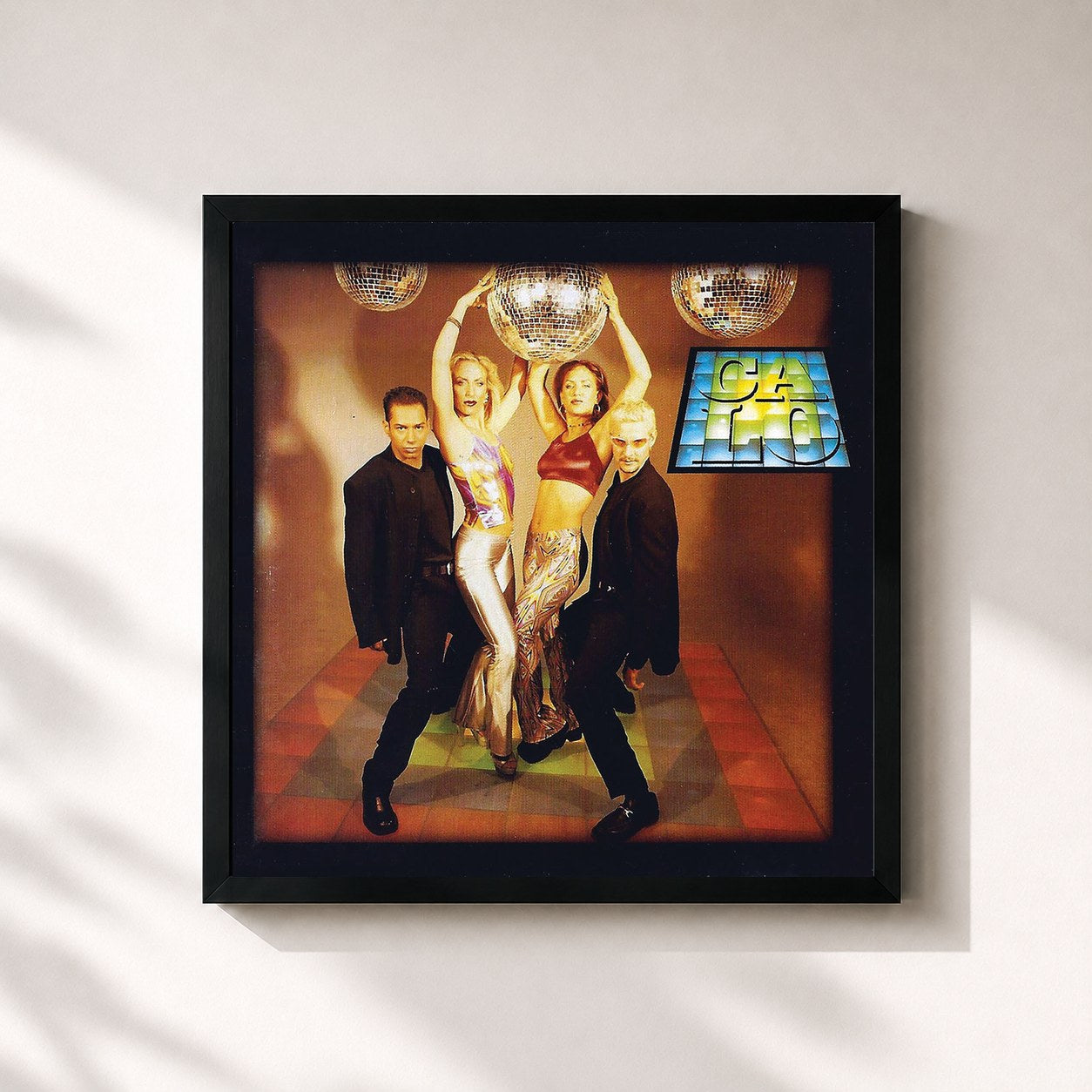 #noir Tableau carré de l'album Dance Dance Dance de Calo, cadre noir 32x32 cm