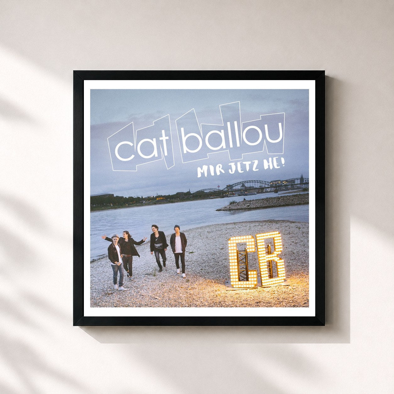#noir Tableau carré de l'album Mir jetz he! de Cat Ballou, cadre noir 32x32 cm