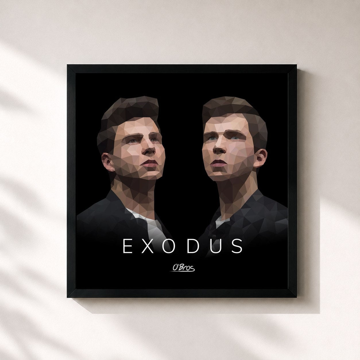 #noir Tableau carré de l'album Exodus de O'Bros, cadre noir 32x32 cm