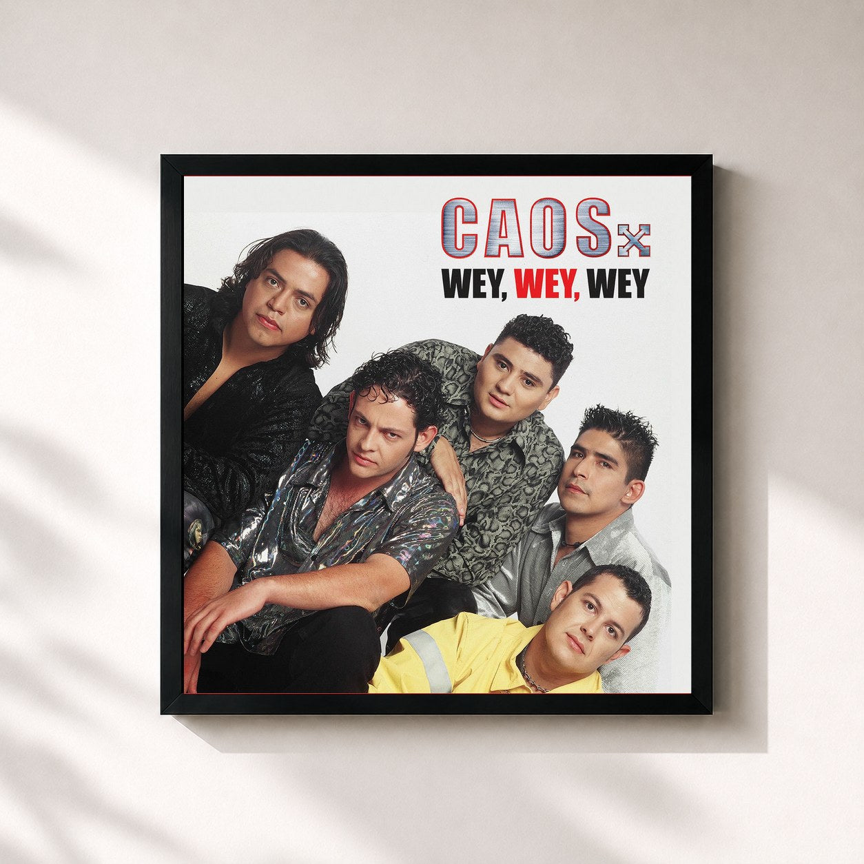 #noir Tableau carré de l'album Wey, Wey, Wey de Caos, cadre noir 32x32 cm