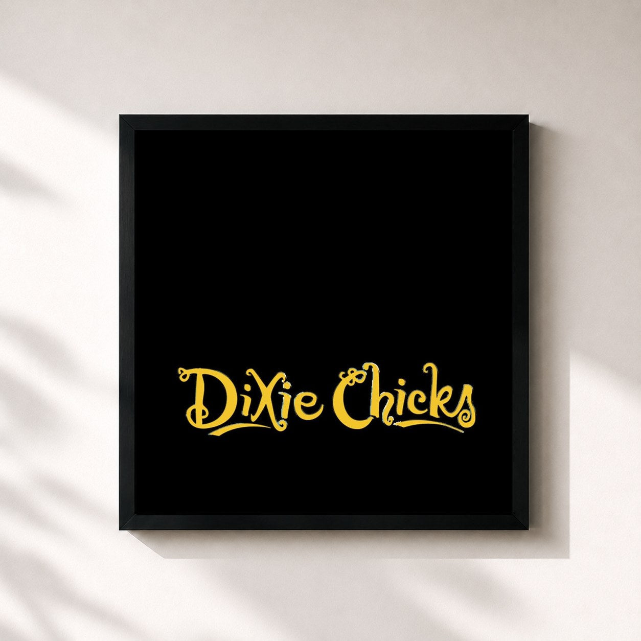 #noir Tableau carré de l'album Wide Open Spaces de The Chicks, cadre noir 32x32 cm