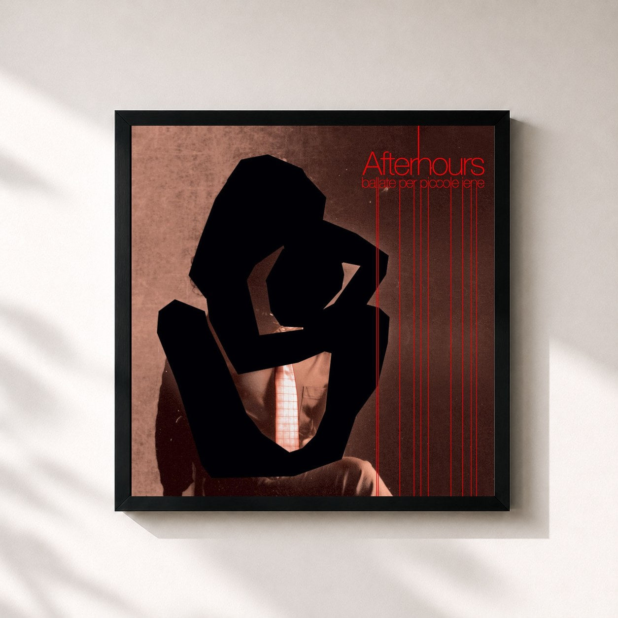 #noir Tableau carré de l'album Ballate Per Piccole Iene de AFTERHOURS, cadre noir 32x32 cm