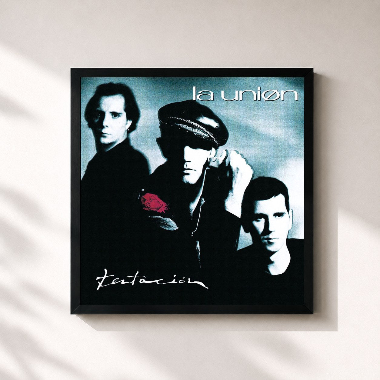 #noir Tableau carré de l'album Tentación de La Unión, cadre noir 32x32 cm