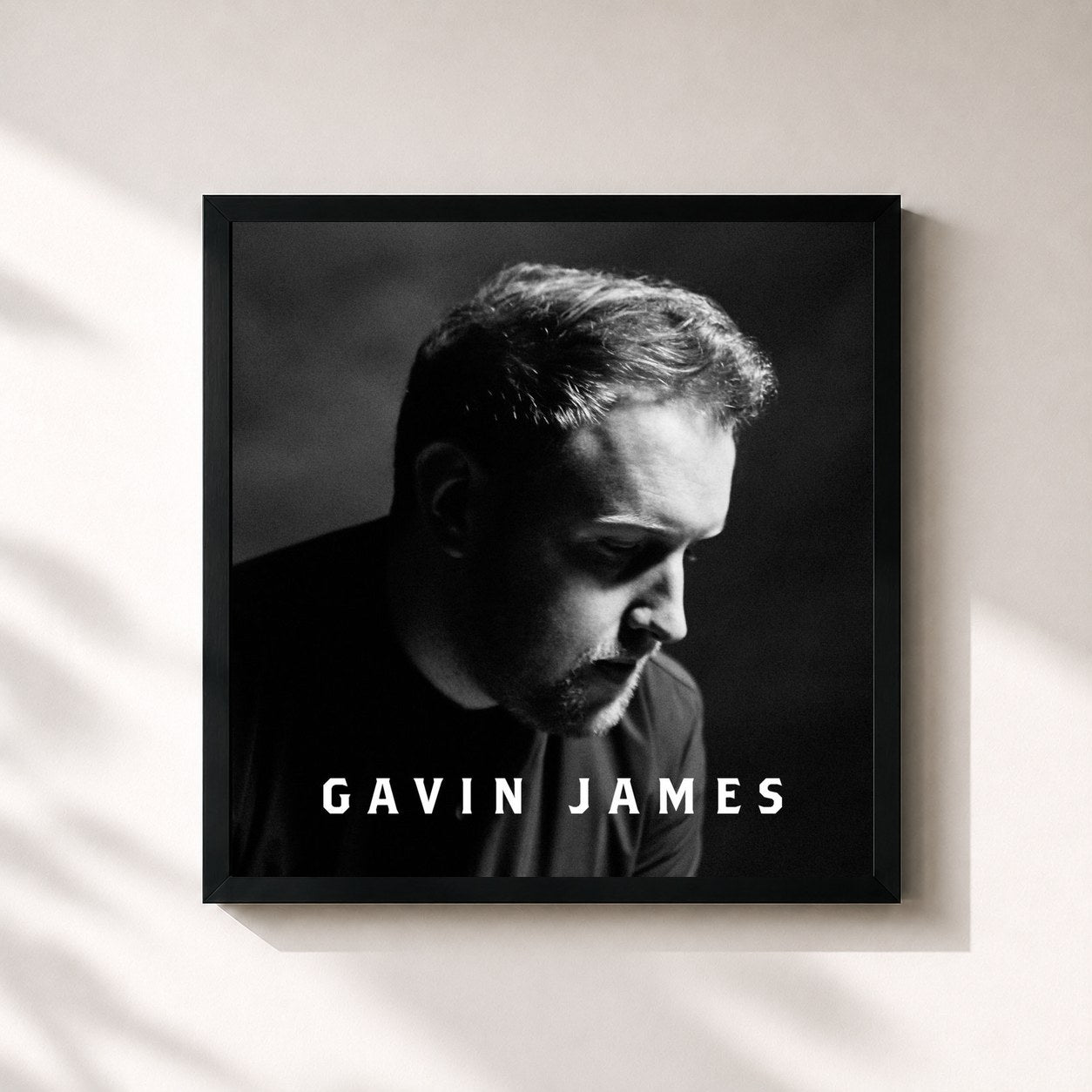 #noir Tableau carré de l'album Bitter Pill de Gavin James, cadre noir 32x32 cm