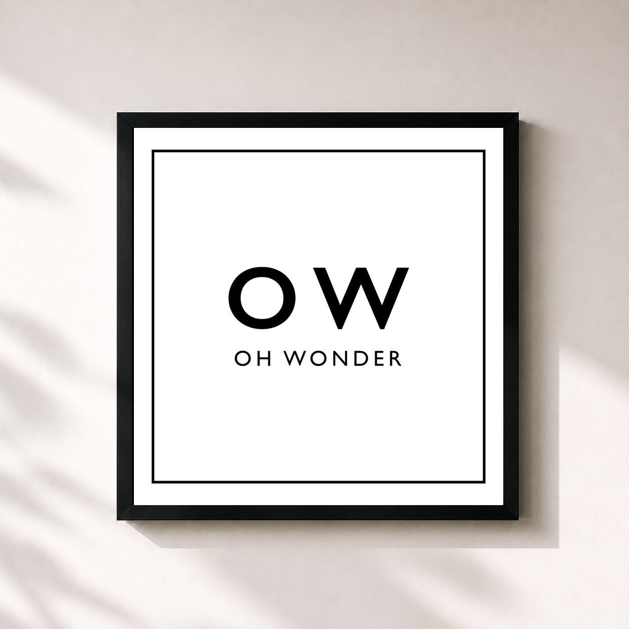 #noir Tableau carré de l'album Oh Wonder de Oh Wonder, cadre noir 32x32 cm