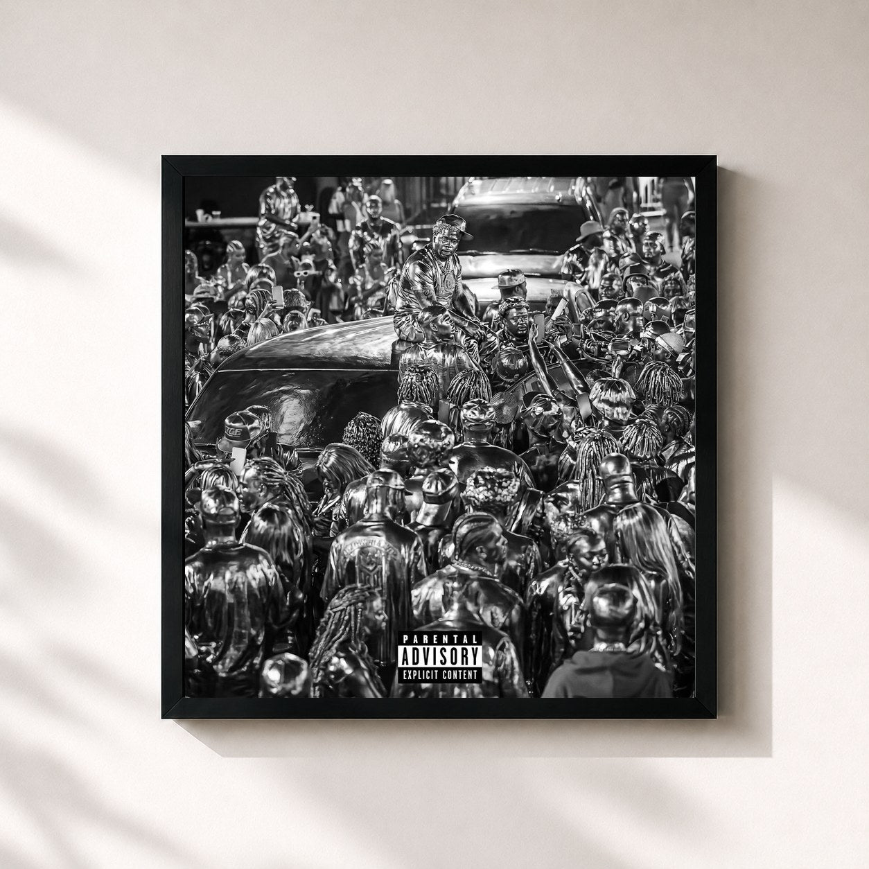 #noir Tableau carré de l'album ALREADY LEGEND. (GIFTED Edition) de YFN Lucci, cadre noir 32x32 cm
