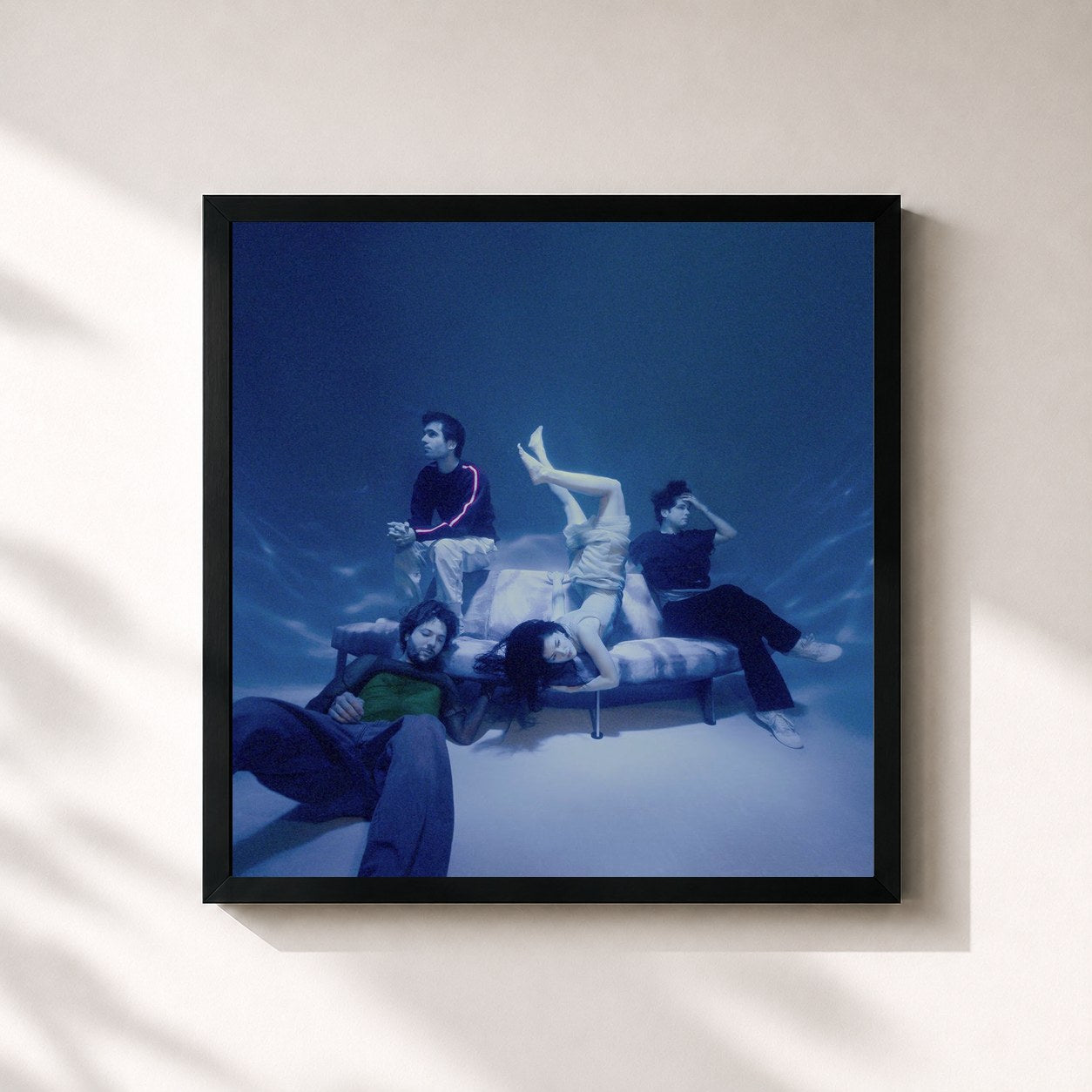 #noir Tableau carré de l'album Submarine de The Marías, cadre noir 32x32 cm