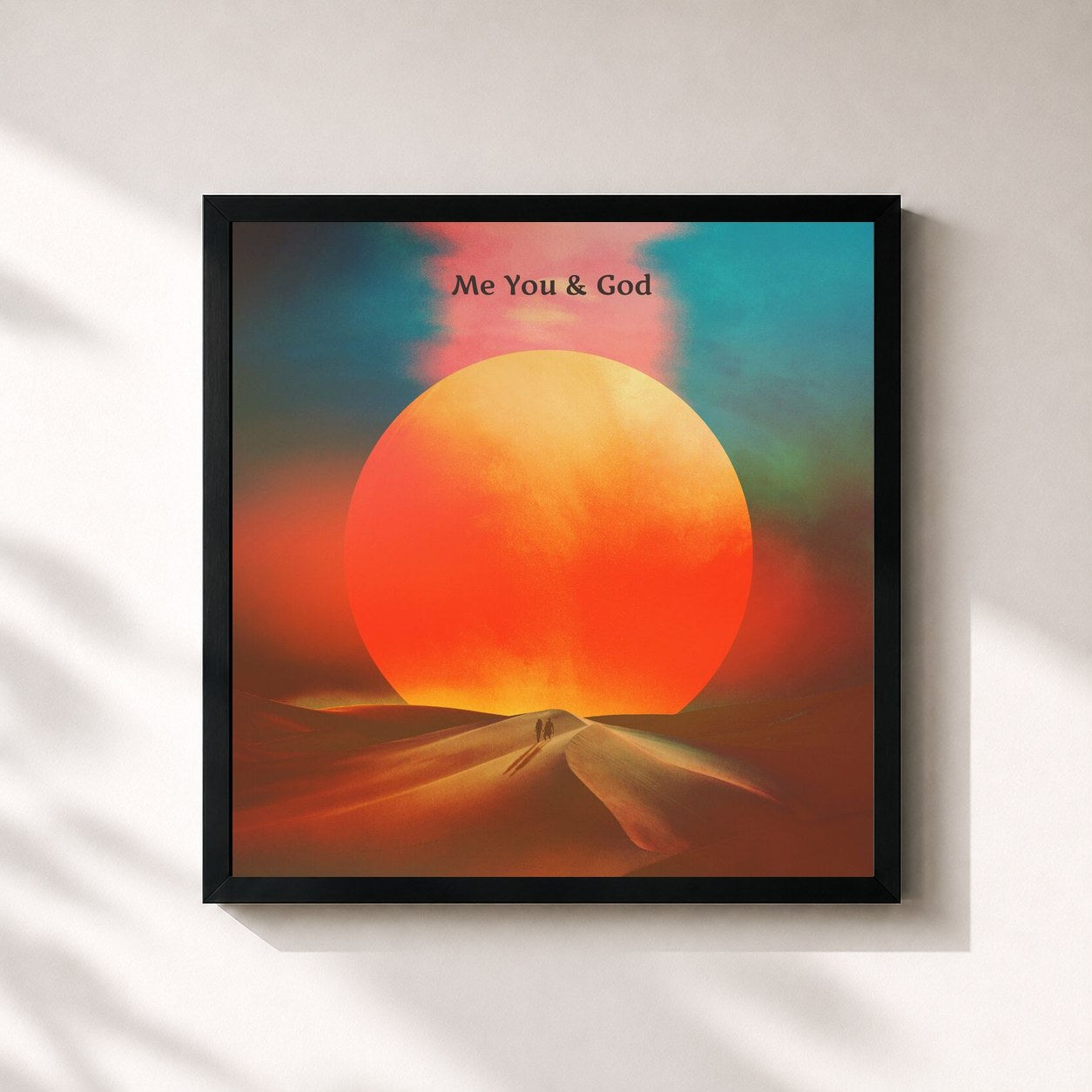 #noir Tableau carré de l'album ME YOU & GOD de Jidenna, cadre noir 32x32 cm