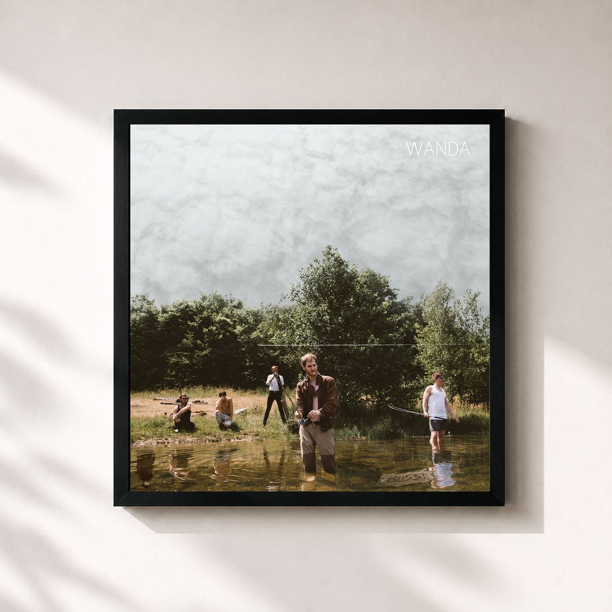 #noir Tableau carré de l'album Bussi de Wanda, cadre noir 32x32 cm