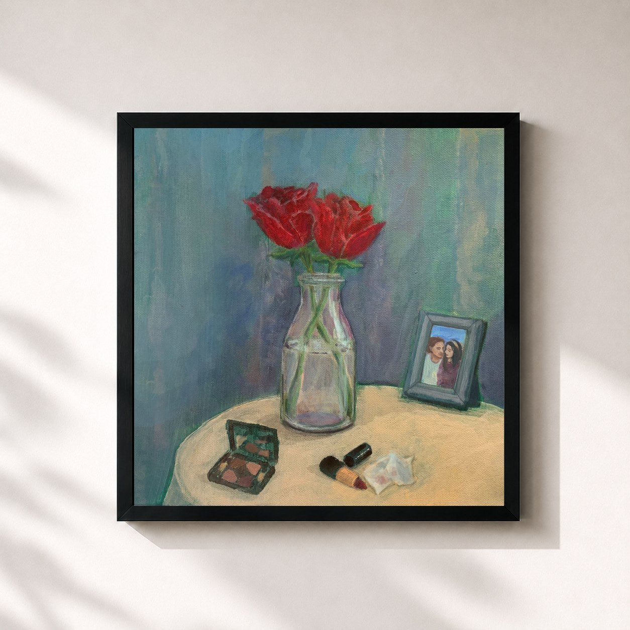 #noir Tableau carré de l'album Taking My Time to Be de Strawberry Guy, cadre noir 32x32 cm