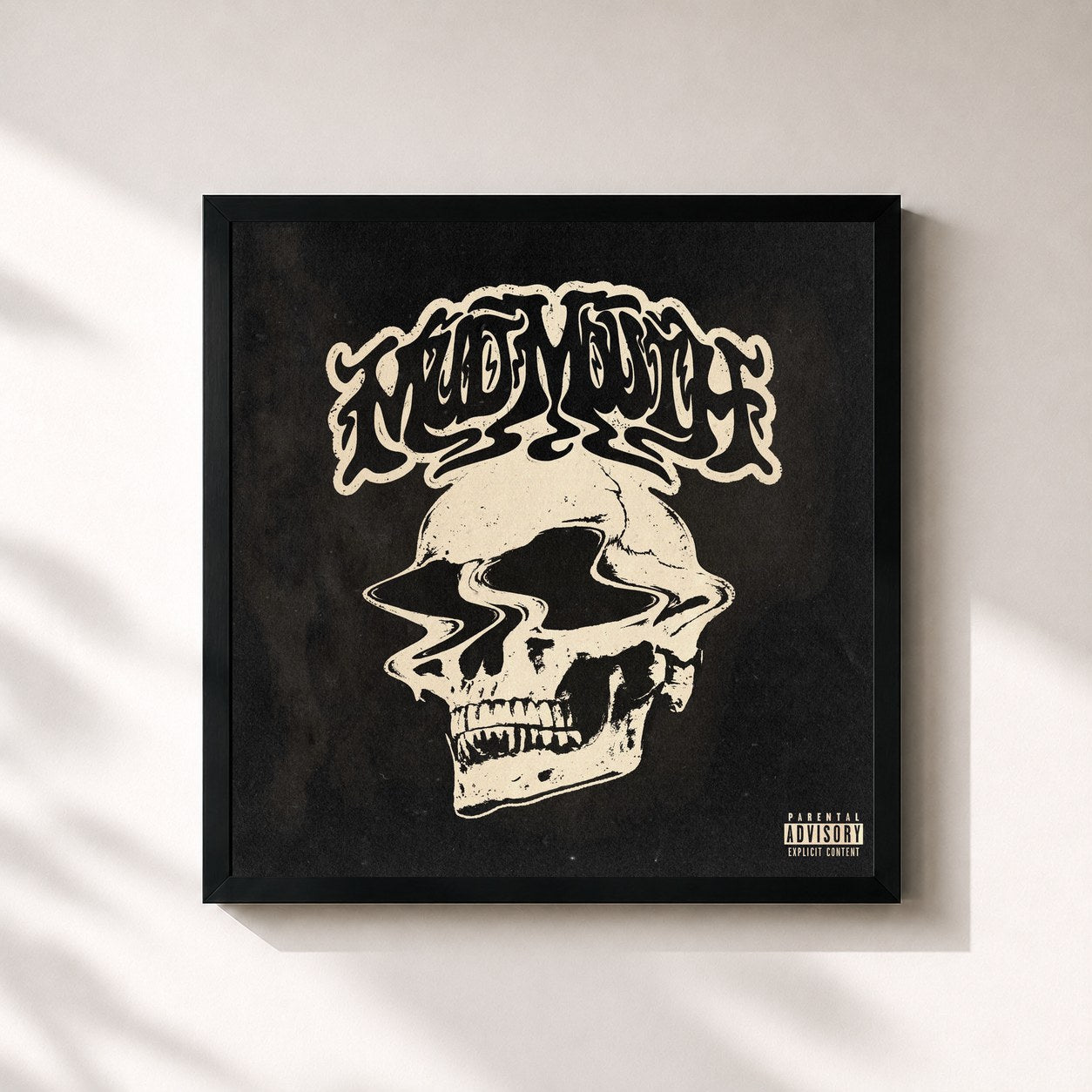 #noir Tableau carré de l'album Mud Mouth de Yelawolf, cadre noir 32x32 cm