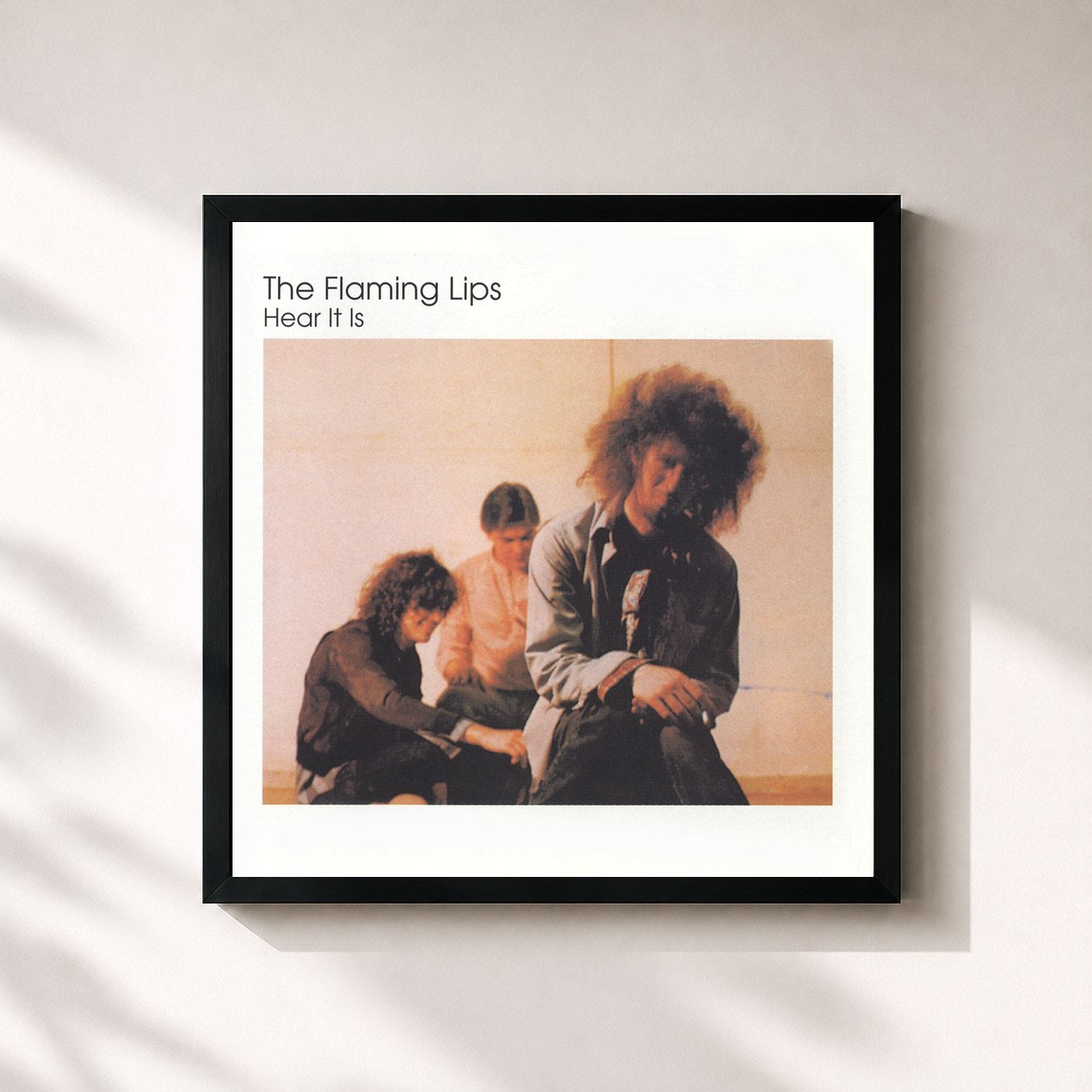 #noir Tableau carré de l'album Hear It Is de The Flaming Lips, cadre noir 32x32 cm