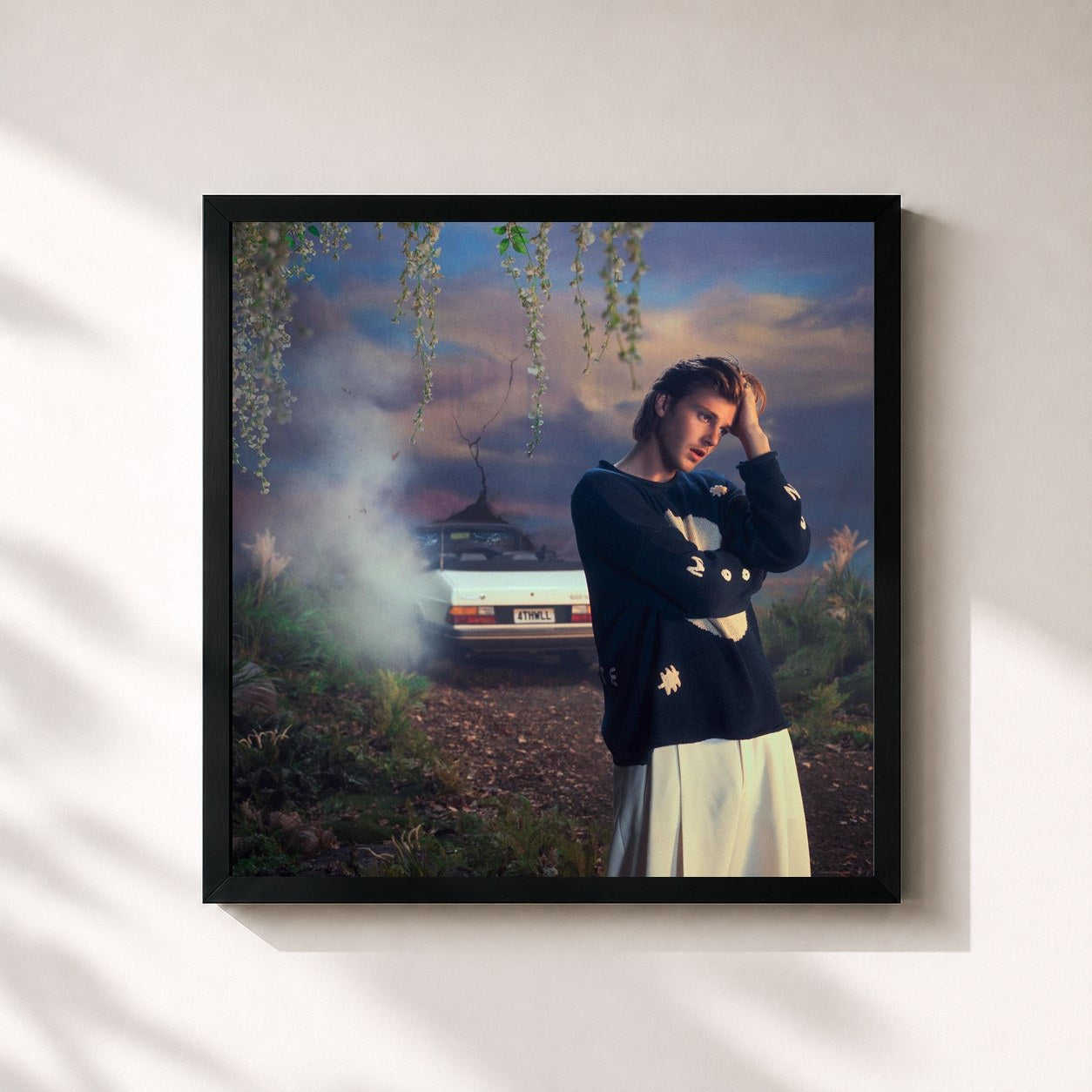#noir Tableau carré de l'album 4TH WALL de Ruel, cadre noir 32x32 cm
