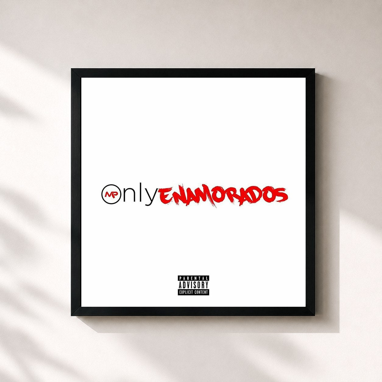 #noir Tableau carré de l'album ONLY ENAMORADOS de Marca MP, cadre noir 32x32 cm