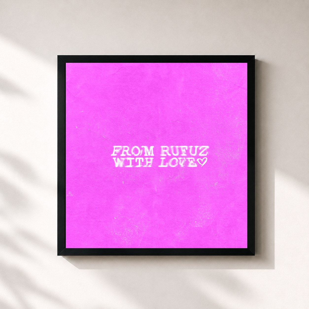 #noir Tableau carré de l'album FROM RUFUZ WITH LOVE de Rufuz, cadre noir 32x32 cm