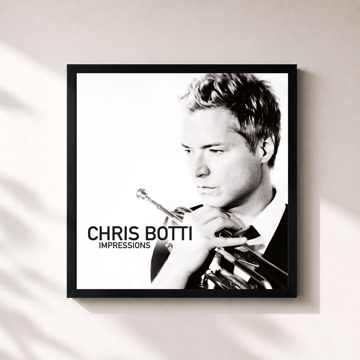 #noir Tableau carré de l'album Chris Botti: Impressions de Chris Botti, cadre noir 32x32 cm