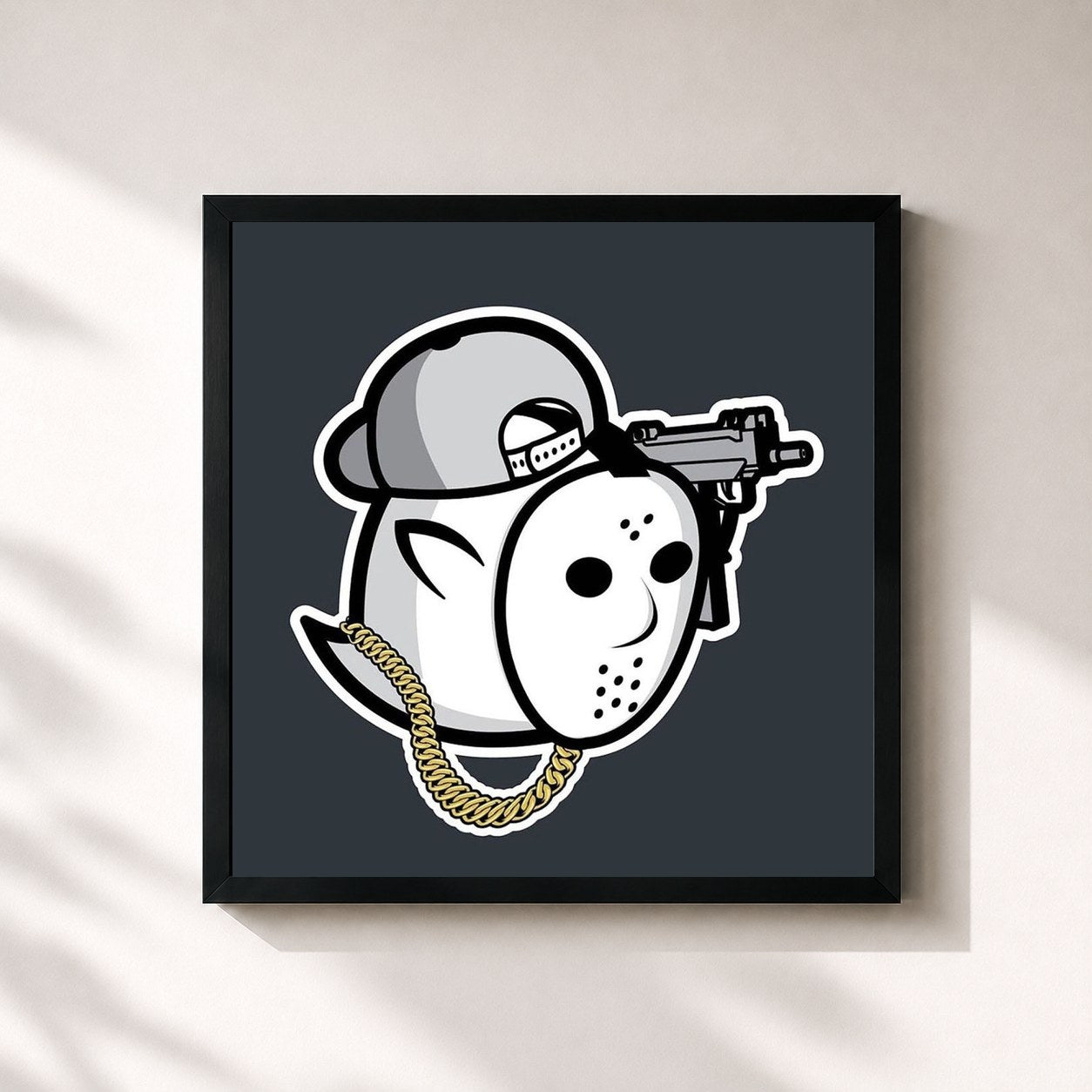 #noir Tableau carré de l'album The Lost Tapes de Ghostface Killah, cadre noir 32x32 cm