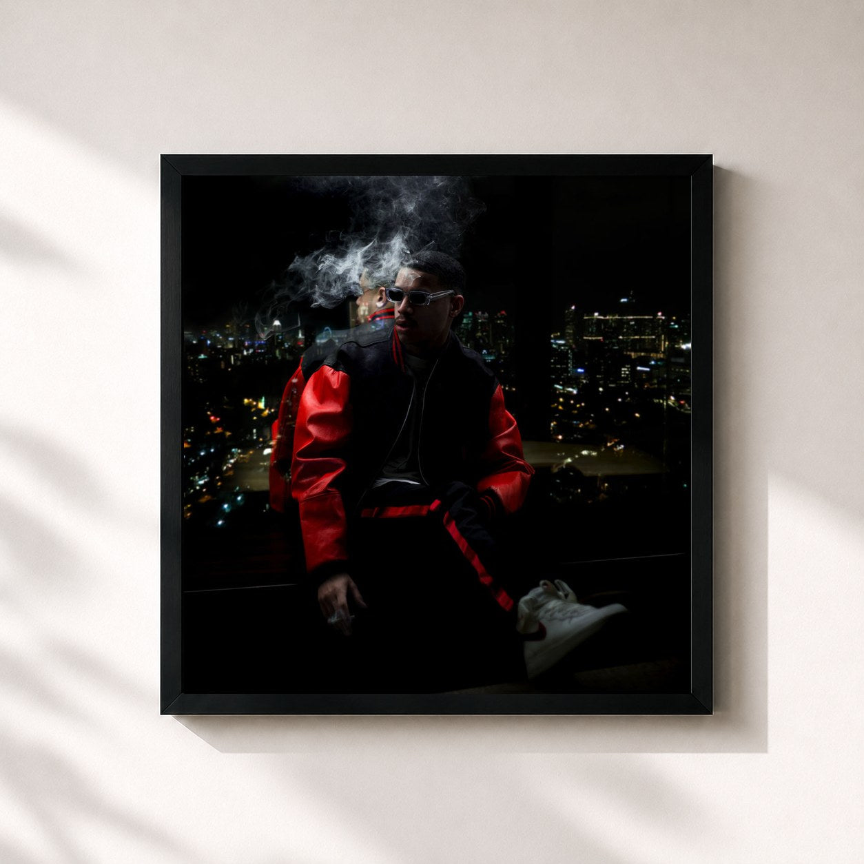 #noir Tableau carré de l'album STEREOTYPE de Ashh, cadre noir 32x32 cm
