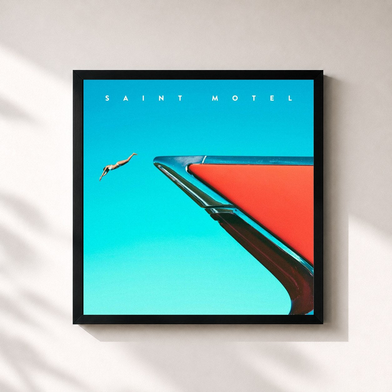 #noir Tableau carré de l'album My Type EP de Saint Motel, cadre noir 32x32 cm