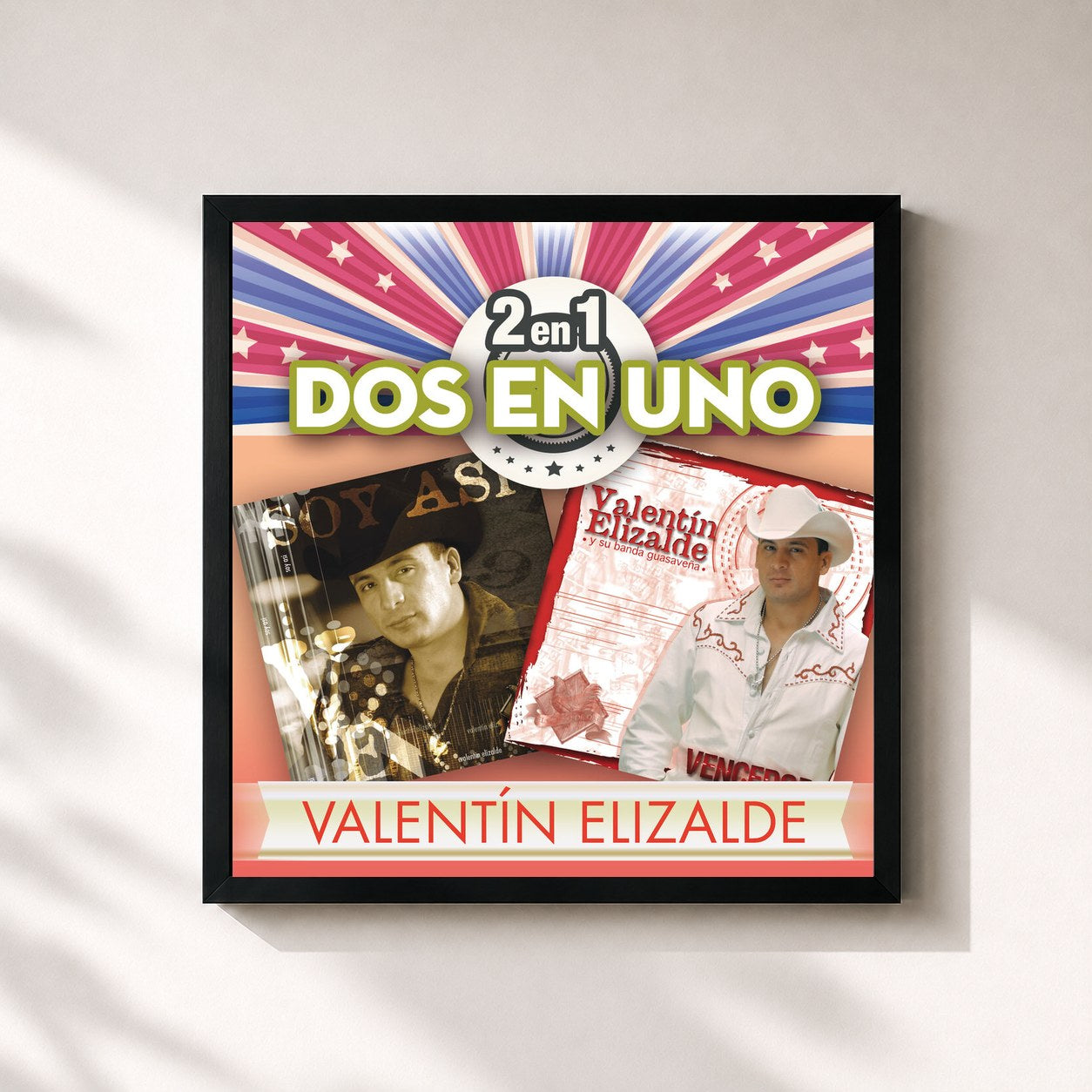 #noir Tableau carré de l'album 2En1 de Valentin Elizalde, cadre noir 32x32 cm