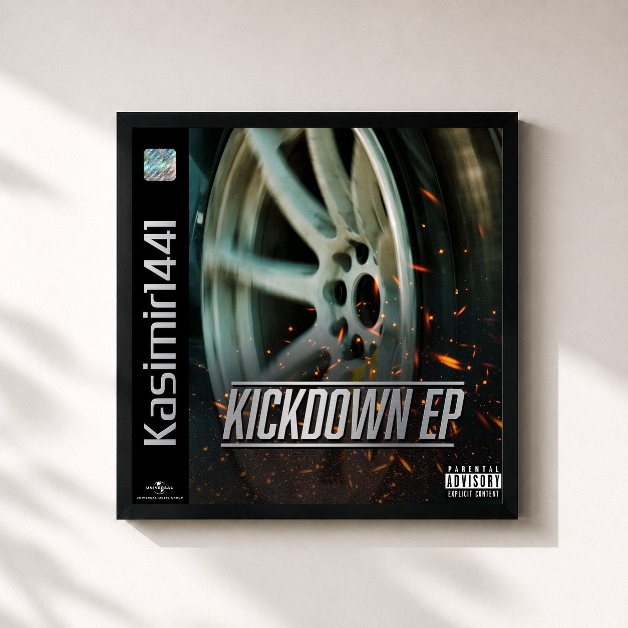 #noir Tableau carré de l'album KICKDOWN EP de Kasimir1441, cadre noir 32x32 cm