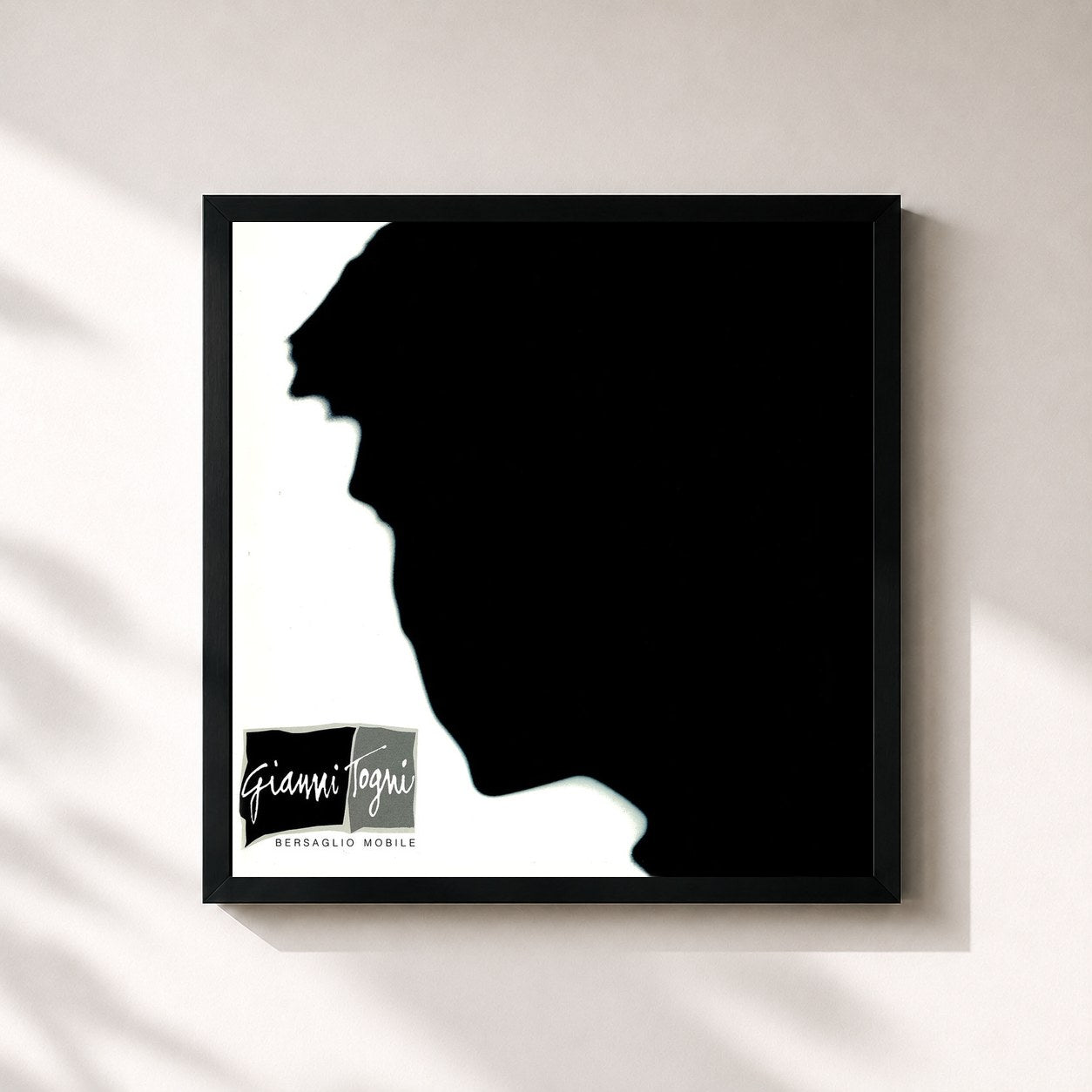 #noir Tableau carré de l'album Bersaglio mobile (Remastered Version) de Gianni Togni, cadre noir 32x32 cm