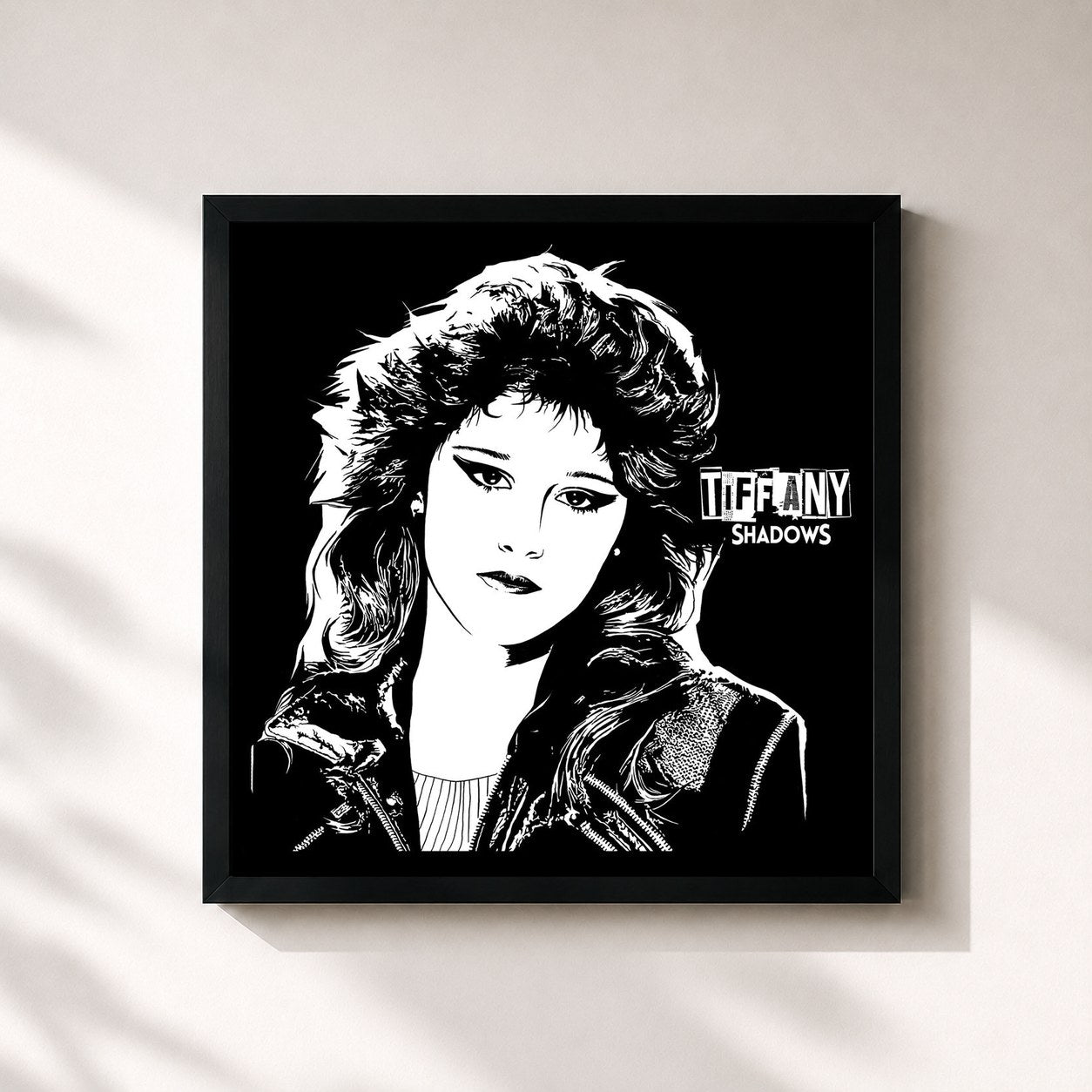 #noir Tableau carré de l'album Shadows de Tiffany, cadre noir 32x32 cm