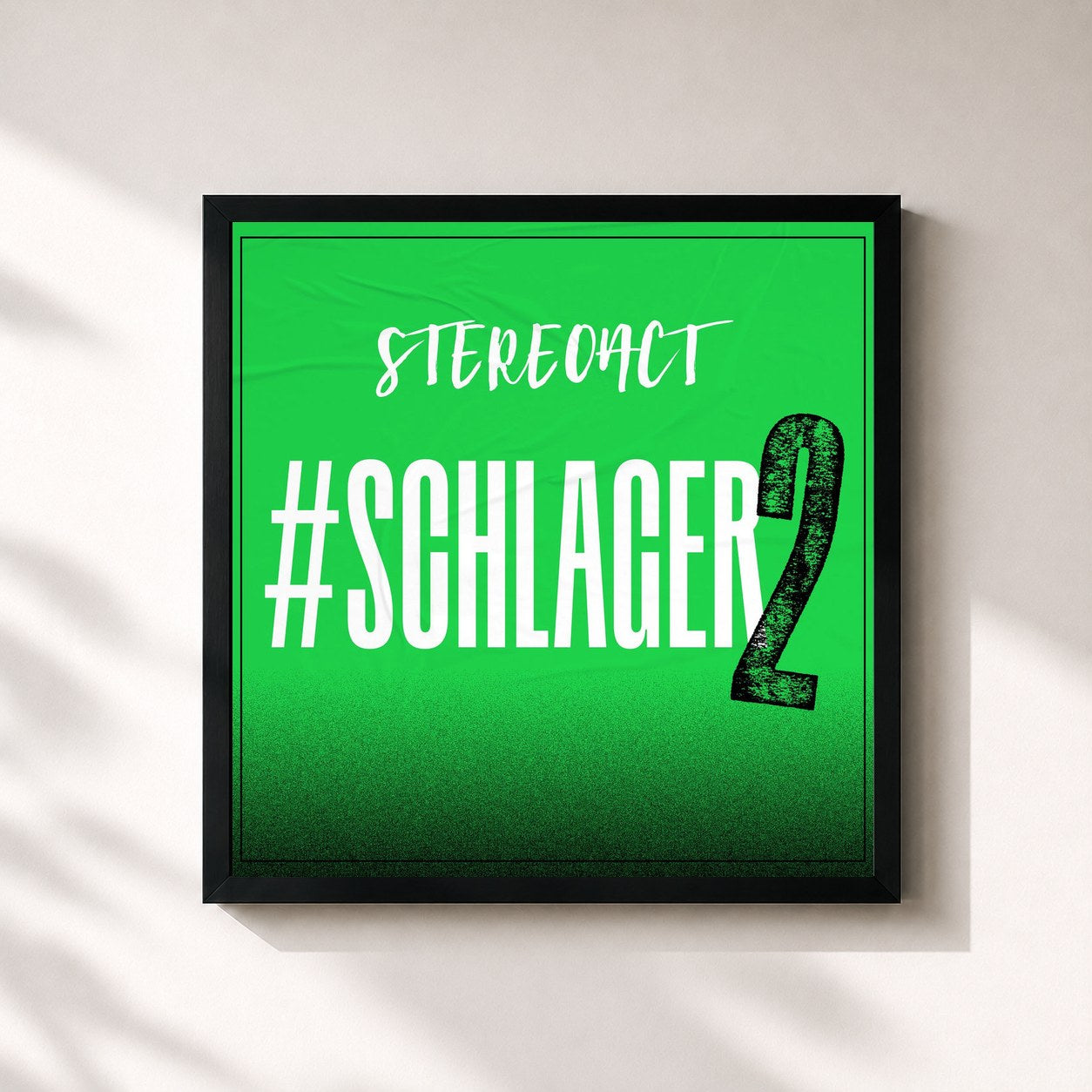 #noir Tableau carré de l'album #Schlager 2 de Stereoact, cadre noir 32x32 cm