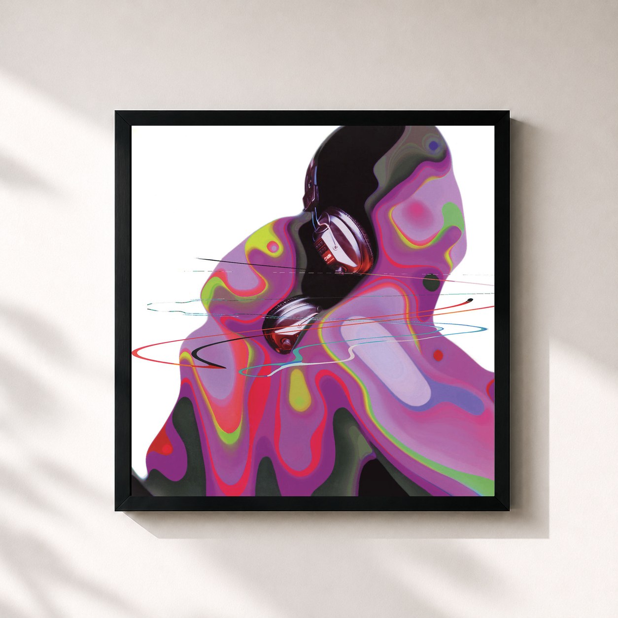 #noir Tableau carré de l'album Head Music (20th Anniversary Edition) de Suede, cadre noir 32x32 cm
